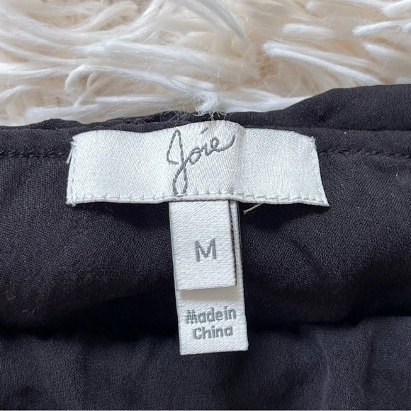 Joie ruffled beaded silk camisole top black size M - Picture 2 of 7